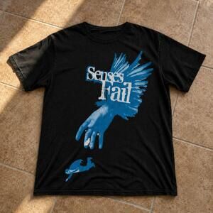 Senses Fail Blue Wing Graphic Tee Black Unisex